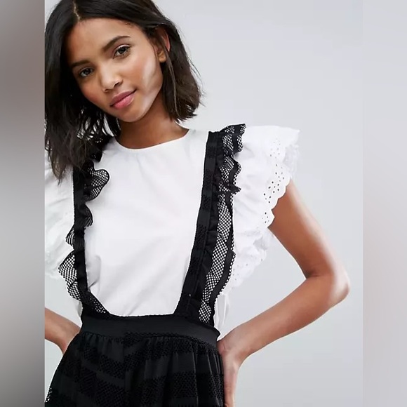 Lost Ink Pinafore Skirt In Lace - Picture 10 of 12